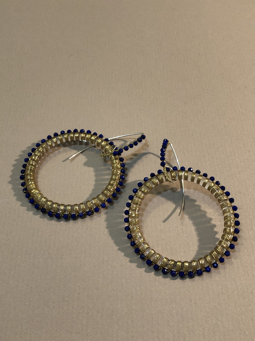 EFLW101 45MM QUARTZ HOOPS AND ARGENTUM EAR WIRES HAND WOVEN WITH FACTED LAPIS.jpg