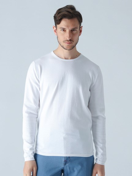 Cruciani クルチアーニ 27ゲージコットンクルーネックニット Tシャツ/カットソー(半袖/袖なし) 注目のブランド